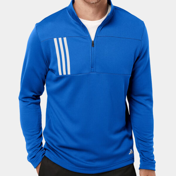 4  - 3-Stripes Double Knit Quarter-Zip Pullover Thumbnail
